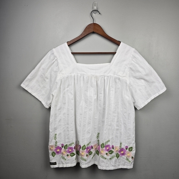 MATILDA JANE Enchanted Garden Best-Dressed Embroidered Blouse White Women Size L - Picture 6 of 16